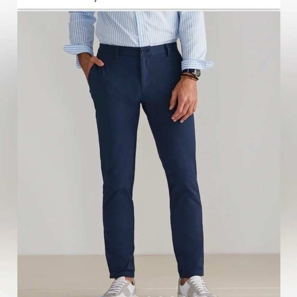 Vineyard Vines Men's 38x32 On The Go Pant Blue Performance Chino Stretch Golf